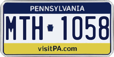 PA license plate MTH1058