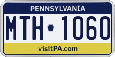 PA license plate MTH1060