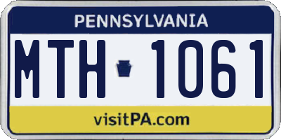 PA license plate MTH1061