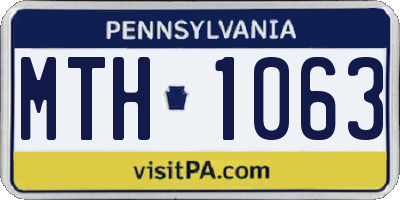 PA license plate MTH1063