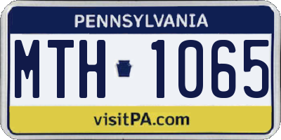 PA license plate MTH1065