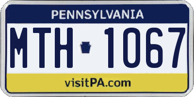 PA license plate MTH1067
