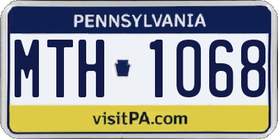 PA license plate MTH1068