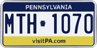 PA license plate MTH1070