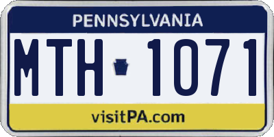 PA license plate MTH1071
