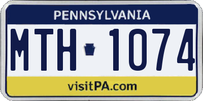 PA license plate MTH1074