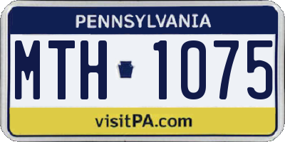 PA license plate MTH1075