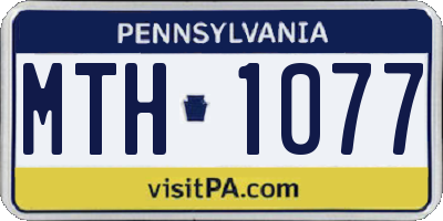 PA license plate MTH1077
