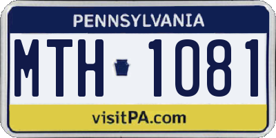 PA license plate MTH1081