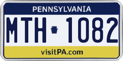 PA license plate MTH1082