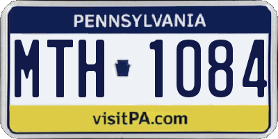 PA license plate MTH1084