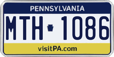 PA license plate MTH1086