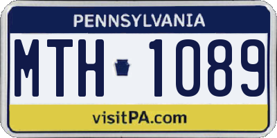 PA license plate MTH1089
