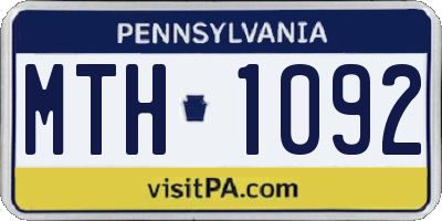 PA license plate MTH1092