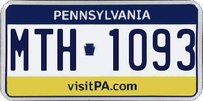 PA license plate MTH1093