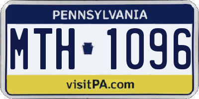 PA license plate MTH1096