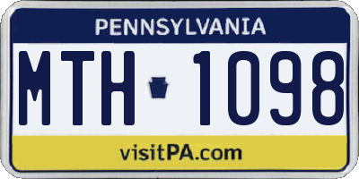 PA license plate MTH1098