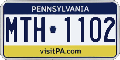 PA license plate MTH1102