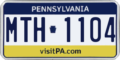 PA license plate MTH1104