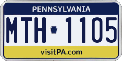 PA license plate MTH1105