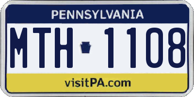 PA license plate MTH1108