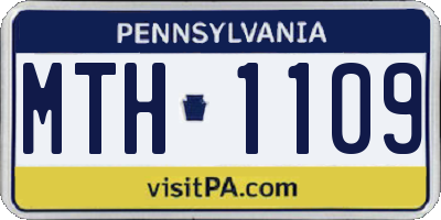 PA license plate MTH1109