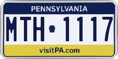 PA license plate MTH1117