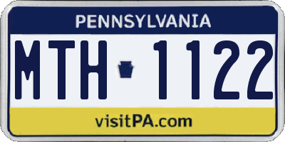 PA license plate MTH1122