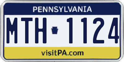 PA license plate MTH1124
