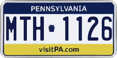 PA license plate MTH1126