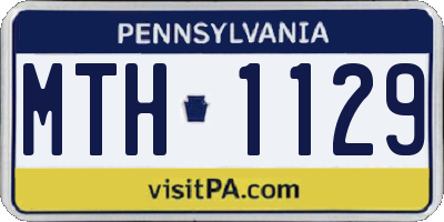 PA license plate MTH1129