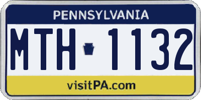 PA license plate MTH1132