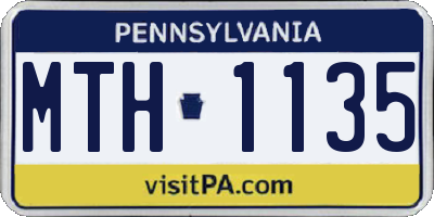 PA license plate MTH1135