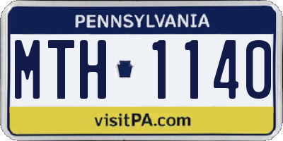 PA license plate MTH1140