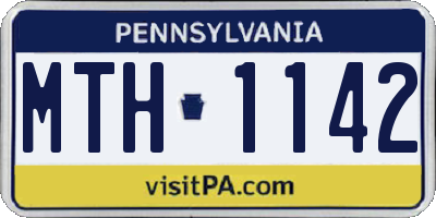 PA license plate MTH1142