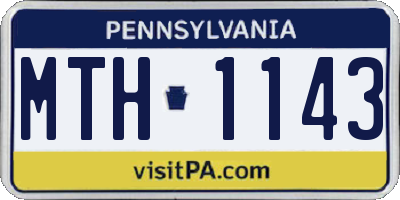PA license plate MTH1143