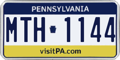 PA license plate MTH1144