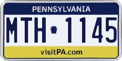 PA license plate MTH1145