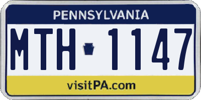 PA license plate MTH1147