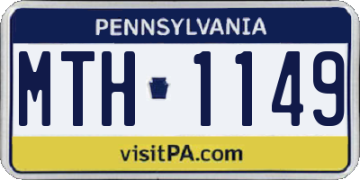 PA license plate MTH1149