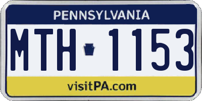 PA license plate MTH1153