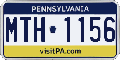 PA license plate MTH1156