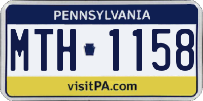 PA license plate MTH1158