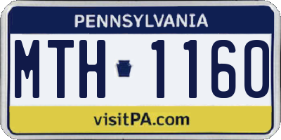 PA license plate MTH1160