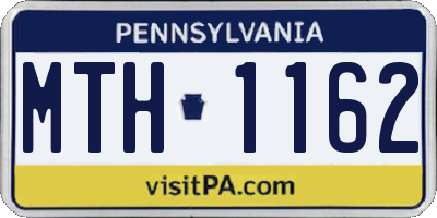 PA license plate MTH1162