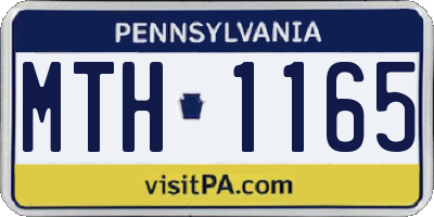 PA license plate MTH1165
