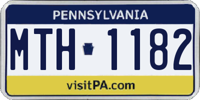 PA license plate MTH1182
