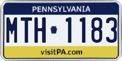 PA license plate MTH1183