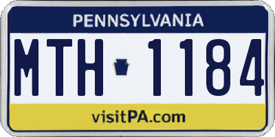 PA license plate MTH1184
