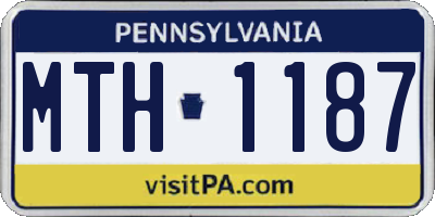 PA license plate MTH1187